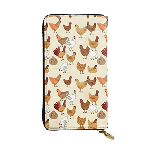 DMORJ A Brood Of Chickens Leder-Clutch-Geldbörse, 19 x 10 cm, bequem, leicht, wasserdicht, langlebig, schönes Geschenk, Schwarz, Einheitsgröße, Schwarz , Einheitsgröße