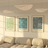 ZoeyAustin | 3 Doppelseitiges Kunstdruck Poster Set | Ohne bilderrahmen | DIN A3 (30cm x 42cm) | Stilvolles Wandposter, 6 Wandbilder, Beidseitige Bilder (William Morris Blumen / Schilinger abstrakt)