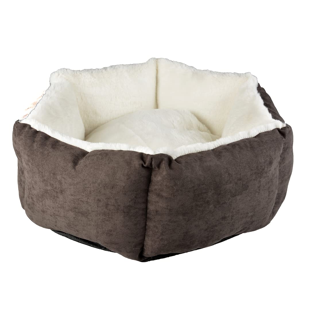 Duvoplus, Rechteckiger Korb Velvet Concrete S – 55 x 43 x 19 cm, Anthrazit, umweltfreundlich, Füllung 100% recycelt, Rutschfester Boden, bequemer und Warmer Schlafplatz für Hunde