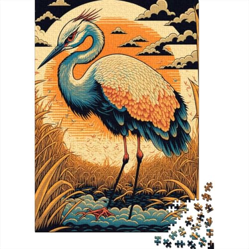 Crane Japan Holzpuzzle Puzzles für Erwachsene Teenager Erwachsenenpuzzle 1000 Teile Familienpuzzlespiel Geburtstagsgeschenke 75x50cm