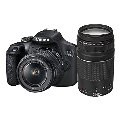 Canon EOS 2000D Spiegelreflexkamera (mit dem Objektiv EF-S 18-55 IS II + 75-300 DC Kit)