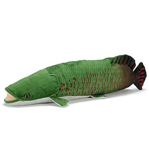 DANAIM Arapaima Plüschtier, 19,68 Zoll Arapaima Gigas Fisch Stofftiere, Weiche Grüne Arapaima Fisch Plüschpuppe for Kinder Modellspielzeug, Geschenke for Kinder