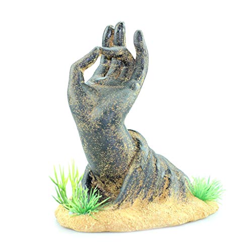 Avejjbaey Fisch zur Dekoration Aquarium Guanyin Hand Statue Thema Ornament Felshöhle Landschaft Verzierung