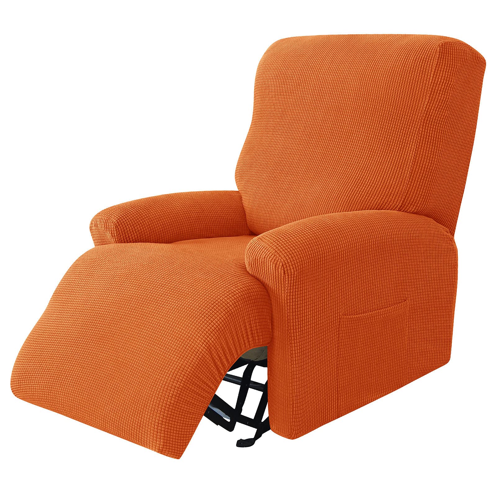 JHLD Stretch Sesselbezug Relaxsessel, Jacquard Ruhesessel Bezug 4 Stück Weiche Ruhesessel Bezüge Relaxsessel Bezug Abnehmbare Waschbar Für Wohnzimmer-Orange-Ruhesessel