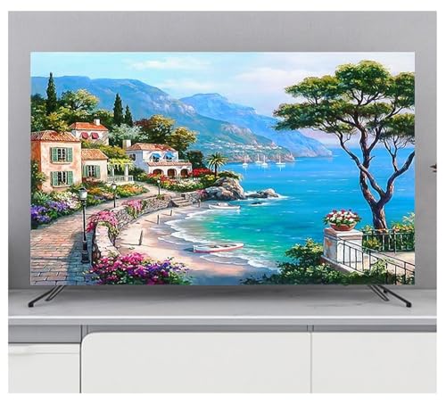 TV Schutzhülle für Den Innenbereich 32-65 Zoll Hülle Bezug Staubschutz TV/PC Abdeckung Bildschirmschutz für LCD LED Plasma Fernsehbildschirme Monitor, Desktop-computer A,65in