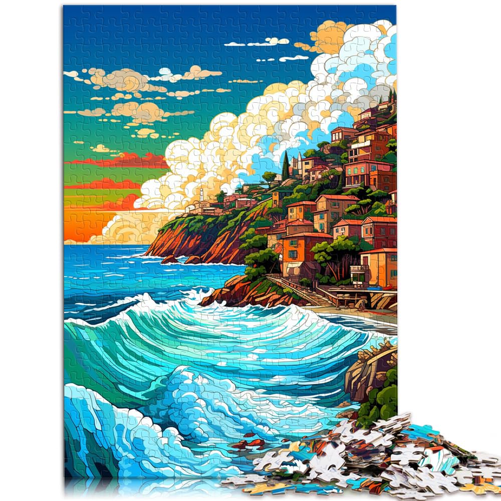 Puzzles für farbenfrohe, psychedelische Landschaften, Puzzle für Erwachsene, 1000 Teile, schwierige Holzpuzzles für Frauen und Männer, 1000 Teile (50 x 75 cm)