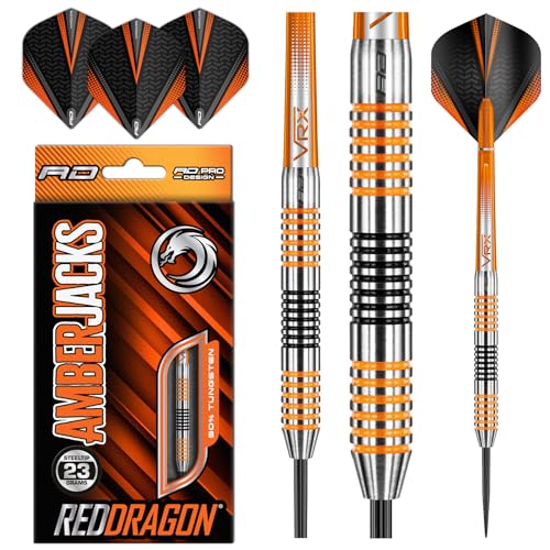 Red Dragon Amberjack 4: 23g - Profi Dartpfeile Set mit Flights und Schäfte