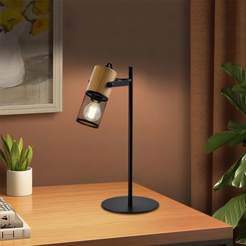 LQWELL® Tischlampe Tischleuchte, Nachttischlampe Schwarz für Drinnen Restaurant Wohnzimmer Schlafzimmer Abendessen Hotel Bar Büro