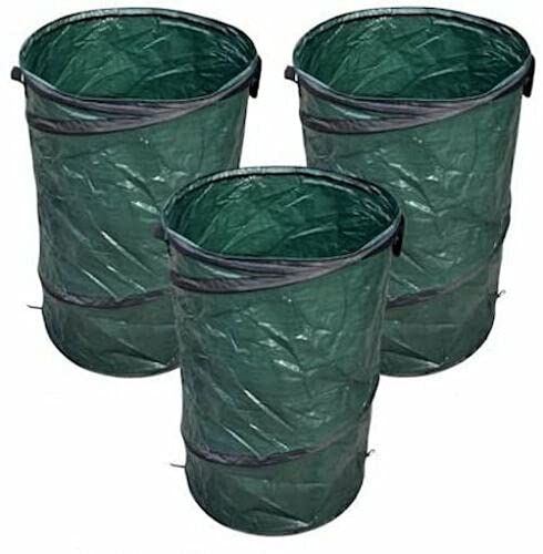 GreenYard Pop-Up Gartensack 3er Set, 120L, mit Verschluss und Tragegriff, aus PE