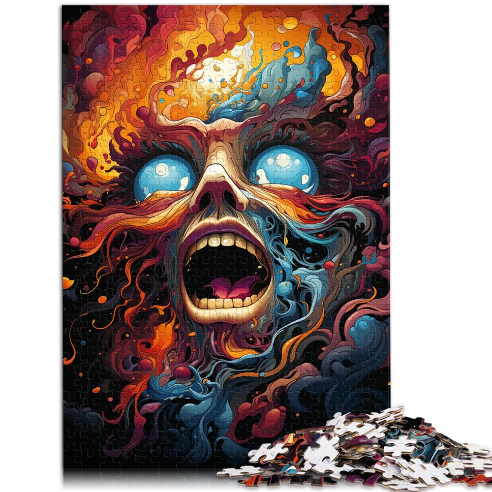 Puzzles psychedelische Kunst Puzzles für Erwachsene 1000 Puzzles Holzpuzzle Jedes Teil ist einzigartig - Herausforderndes Familienspaßspiel 1000 Teile (50 x 75 cm)