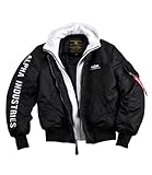 Alpha Industries Herren MA-1 D-Tec SE Bomberjacke, Black/White, S