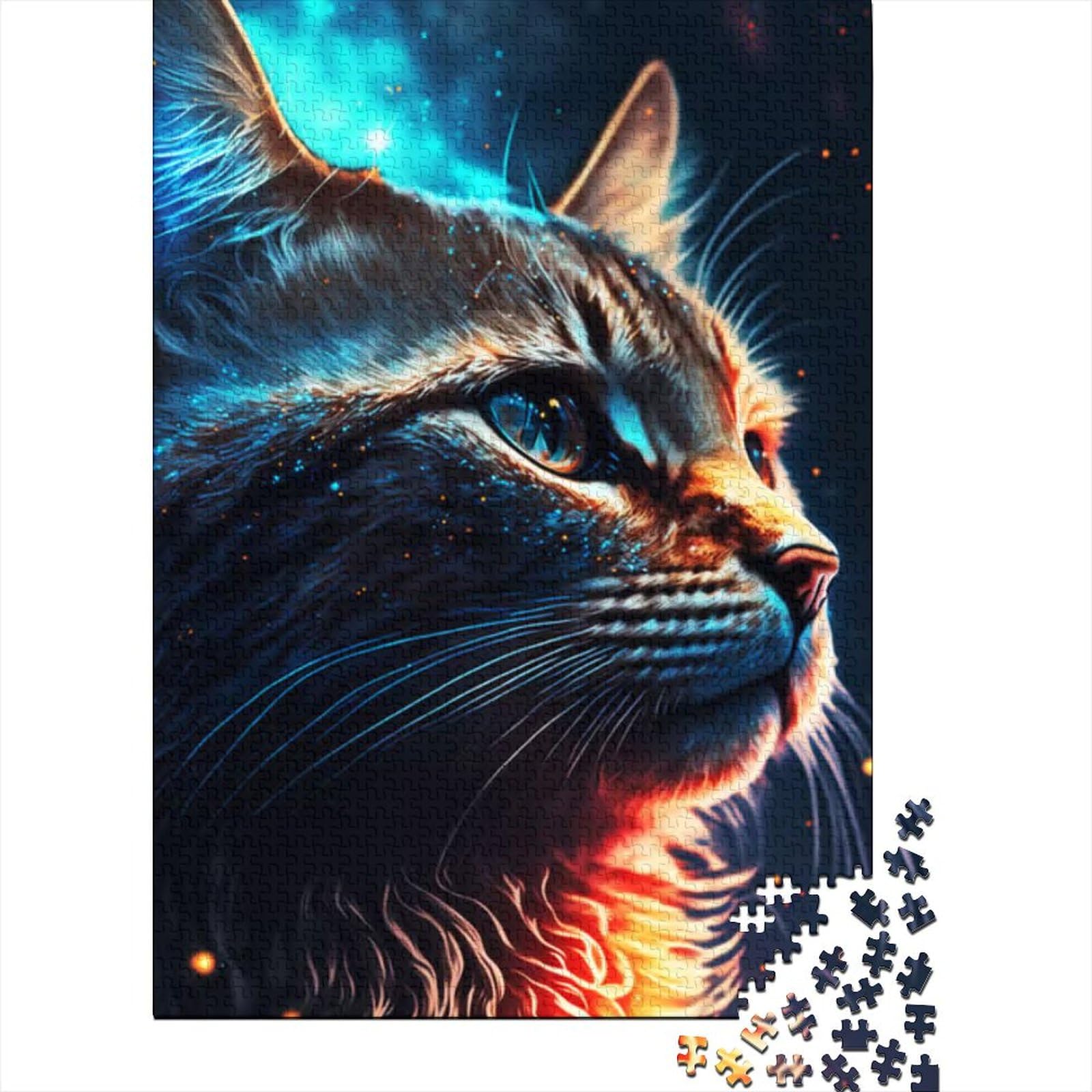 Paint Cat-Tiefeneffekt-Puzzles für Erwachsene 1000 Teile Holzpuzzles für Erwachsene Teenager-Puzzles für Erwachsene Lernspiel-Herausforderungsspielzeug (Größe: 75 x 50 cm)