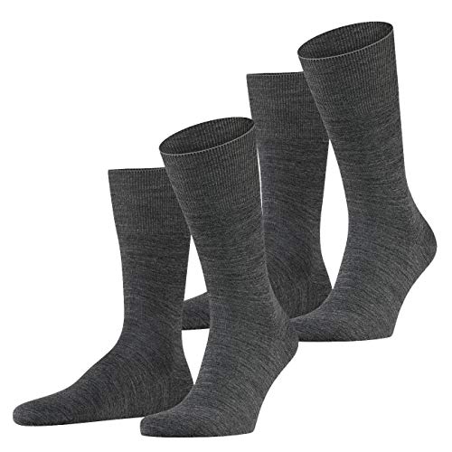 FALKE Herren Socken Airport, Schurwollmischung, Grau (Dark Grey 3070), 45-46