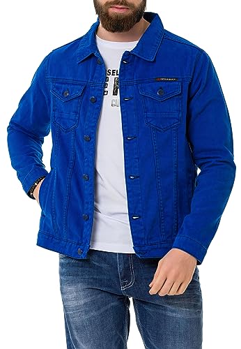 Cipo & Baxx Herren Jeans Jacke Übergangsjacke Baumwolle mit Taschen CJ289 Saxeblau L