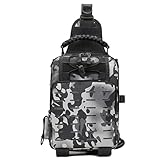 Xasbseulk Angelausrüstungs-Rucksack – leichte Schlinge | Schulteraufbewahrung wasserdicht Outdoor Pack, Tackle Box, multifunktionale Angeltasche zum Angeln, Wandern, Outdoor, grau, Refer to