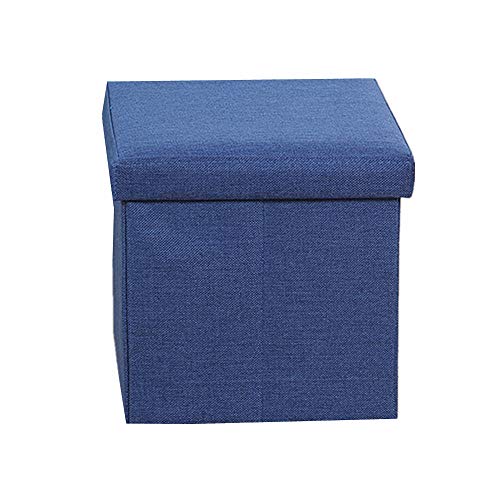 Rysmliuhan Shop sitzhocker fusshocker gepolstert Hocker und Puffs Kleiner osmanischer Stauraum Aufbewahrungshocker Fußhocker Puffs graue Ottomane Hocker Aufbewahrung Navy,30 * 30 * 30