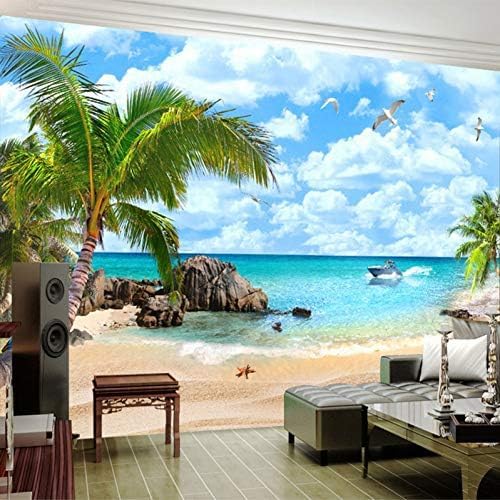 Mittelmeer Strand Meerblick 3D Tapeten Wanddekoration Fototapete Sofas Wohnzimmer Wandbild Schlafzimmer-150cm×105cm