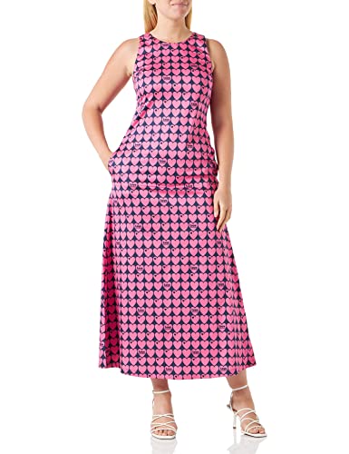 Love Moschino Women's Sleeveless Long dres Dress, Blue Fuchsia, 46