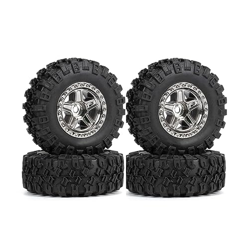 Fhsqwernm 19 Mm 5-Speichen Nylonfelgen Gummireifen Beadlock 1:24 Rock Crawlers Car Pack