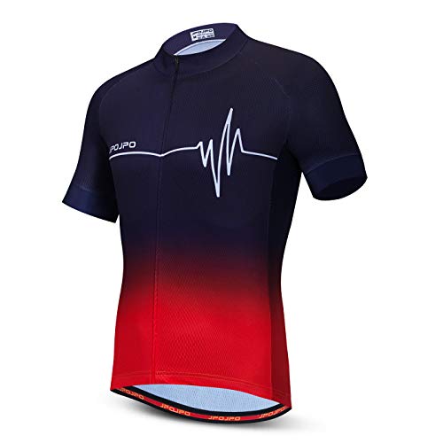 Hotlion Radtrikot Herren Bike Shirts Kurzarm Fahrradjacke mit Tasche