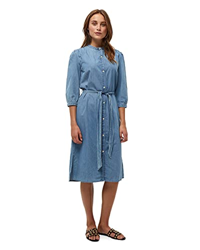 Peppercorn Damen Delara Jurk Curved Kleid, 9600 Light Blue Wash, 48