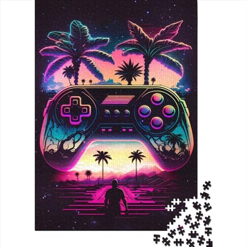 Synthwave Controller 1000-teiliges Puzzle für Erwachsene, Geschenke aus Holz, Puzzles für Erwachsene, Teenager, Puzzles für Erwachsene, Geschenke 75 x 50 cm