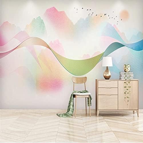 XLMING Abstraktes Aquarell Mit Tusche Und Landschaftslinien 3D Tapete Wohnzimmer Sofa Schlafzimmer Esszimmer Home Dekoration Wand-400cm×280cm