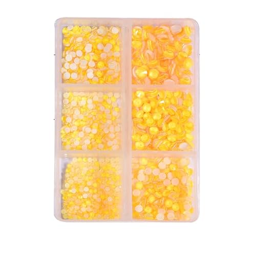 Bulk Flatback Strasssteine, Kristall Hotfix, 1440 stücke Glitter Neon Hot Fix Strass Strass Diamant DIY Nähzubehör Kristalle Diamantes(Orange Yellow box,SS8)