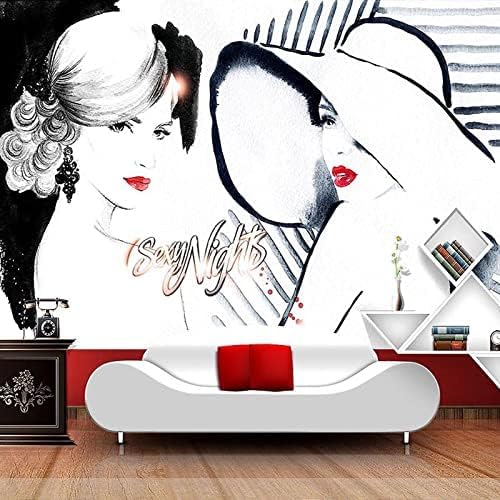 XLMING Mode Schönheit Portrait Kleidung Geschäft Abstrakte Kunst Dekoration 3D Tapete Home Dekoration Wohnzimmer Sofa Schlafzimmer Tv Hintergrund Wand-430cm×300cm