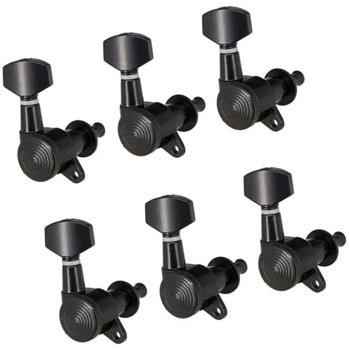 Strings Tuning Pegs Mechaniken Für Gitarre Gitarre Pin Lock Tuner Tuning Axis Gitarre 6R&6L&3R3L Verfügbares Kopfzubehör (Color : Black)