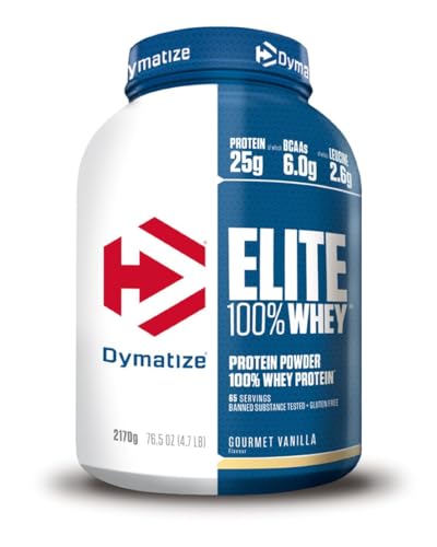 Dymatize Elite 100% Whey Gourmet Vanilla 2170g - High Protein Low Sugar Pulver + Whey Protein und BCAAs