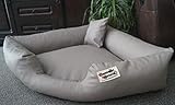 Hundebett Eckbett Hundesofa Schlafplatz Kunstleder Canto (80 cm X 80 cm, Taupe)