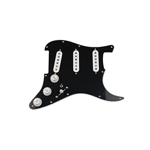 Geladenes Gitarren-Pickguard 7-Wege-geladene Pickguard-Gitarren-Pickups SSS 6. 0s Stil Einzelne Spulen Alnico 5 Verkabelung Weiß (Color : 18)