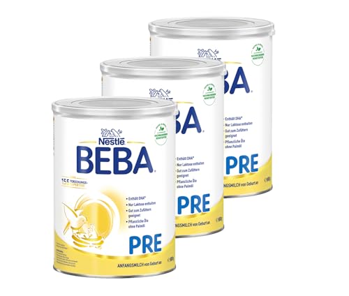 Nestlé BEBA Pre Anfangsmilch, Anfangsnahrung von Geburt an, 3er Pack (3 x 800g)