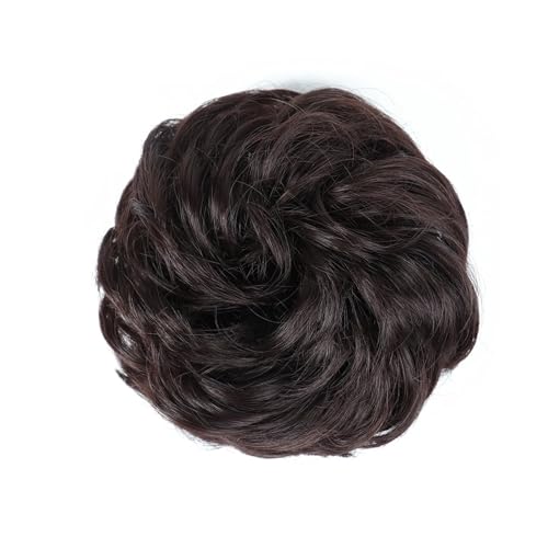 Haarteile Haarknoten Synthetischer Haarknoten, unordentlicher Chignon, Pferdeschwanz, Haarverlängerung, elastisches Gummiband, Haargummis for Frauen, blond, braun, gewellter Dutt Brötchen Haare(Q-M2-3