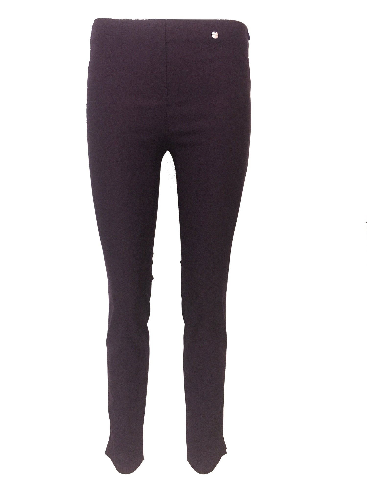 Robell Rose 7/8 Viskose Stretchhose Schmales Bein innen angeraut, Grösse:52, Farbe:Aubergine