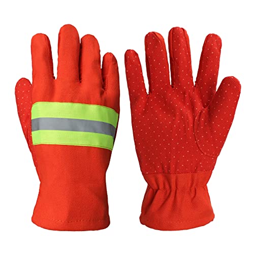 Feuerschutzhandschuhe, Feuerwehrhandschuhe, Sicherheitshandschuhe aus Gummi, feuerfest, Hitzeschutzhandschuhe, Schweißerhandschuhe, rutschfest, Gartenhandschuhe für Herren und Damen, für Schweißer,