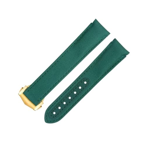 IOTUP 20 mm grünes Nylongewebe, Uhrenarmband passend für Omega-Armband für AT150 Seamaster 300 Planet Ocean De Ville Speedmaster Uhrenarmband mit gebogenem Ende, 20 mm, Achat