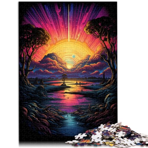 Puzzles für „Colors of The Nile“ 1000 Teile für Erwachsene, Holzpuzzle, Spielzeug, Puzzle, Lernspiele, Stressabbau-Puzzle, 1000 Teile (50 x 75 cm)