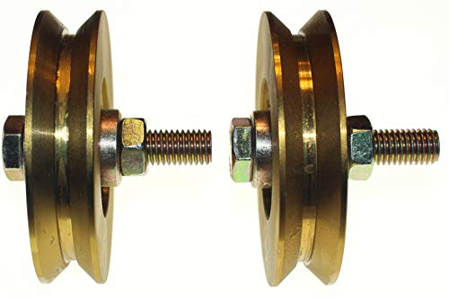 (V89-12) 2 Stück Schiebetür Tor Rollen Seilzug Räder V Groove Stahl Wheels Made in der EU (89 mm Durchmesser - 12 mm Schaft)