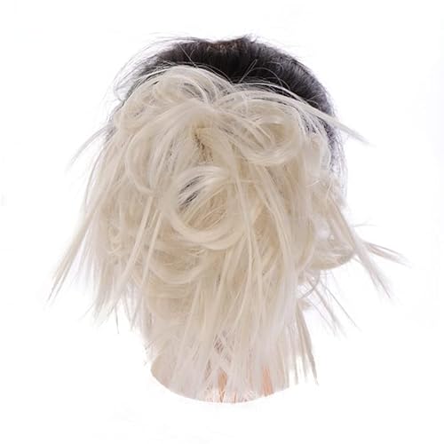 Haarteile Haarknoten Synthetische Haarknoten-Verlängerung Messy Chignon Scrunchie Short Straight mit elastischen Haarbändern Hochsteckfrisur Haarteil Hitzebeständig for Frauen Brötchen Haare (Color :