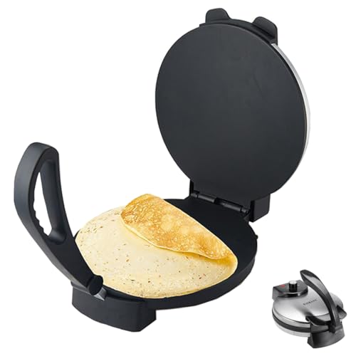 SOKANY KJ-507 1100W Roti Maker, Tortilla Presse 32cm, Antihaftbeschichtung, Automatische Temperaturregelung, für Tortillas, Tacos, Quesadilla, Silvery