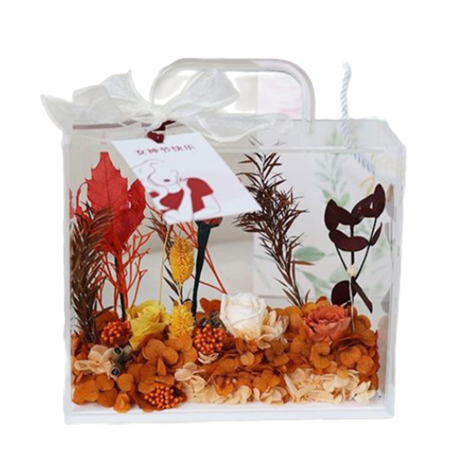 Acryl-Blumen-Beutel, Verpackung, transparente Blumenbox mit Griff, Urlaubs-Geschenktüte, Blumenverpackung, Handtasche