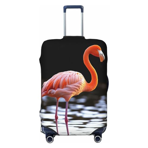 CSGJMYGS Lovely Flamingos Gepäckabdeckungen für Koffer, waschbar, modisch, dehnbar, kratzfest, passend für 45,7 - 81,3 cm Gepäck, XL, Schwarz, XL, Schwarz , XL