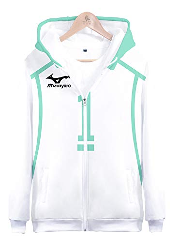 QYIFIRST Herren Damen Unisex 3D Druck Anime Kapuzen Hoodie Sweat Hoody Hoodie Fukurodani Academy Akaashi Keiji NO.5 Cosplay Kostüm Schwarz/Weiß 4XL (Chest 134cm)