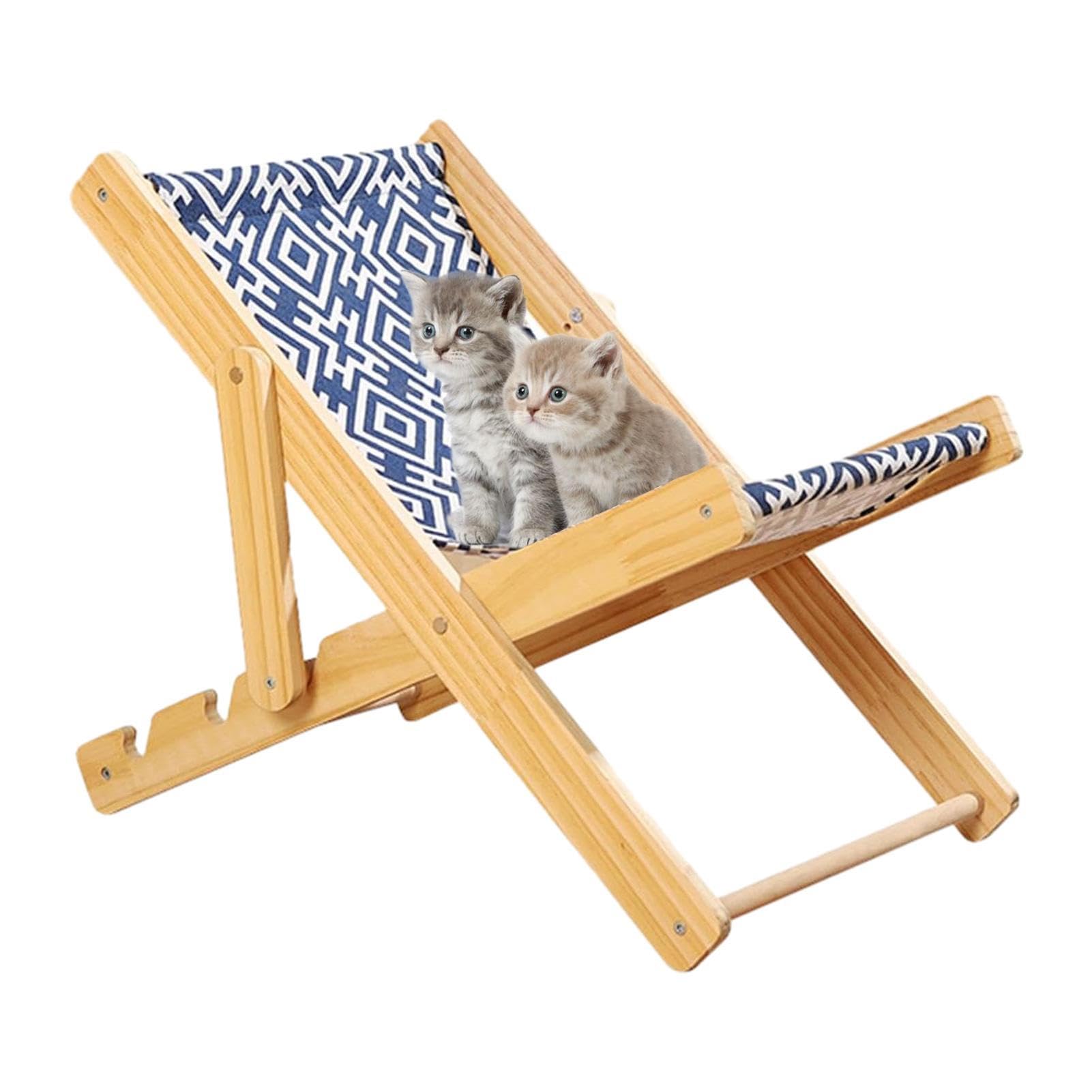 Katzen Sisal Stuhl ?Katzen Sisal Bett | Katzen Hängematte Stuhl | Katzenstuhl Lounge | 4 Stufig Höhenverstellbares Katzenhängematte | Mini-Loungesessel Aus Massivem Holz Für Hunde, Katzen