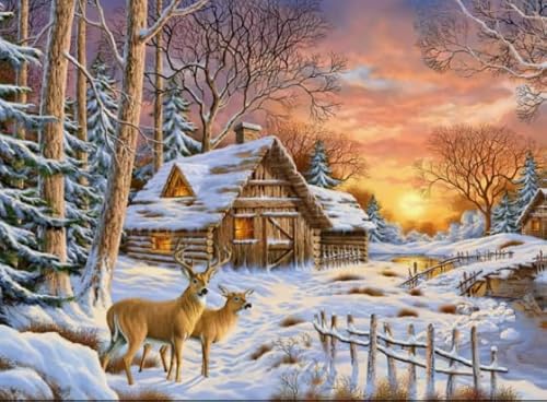 HfmQuisutron Jigsaw Puzzle 1000 Teile Schneehaus Landschaft Poster Holz Erwachsene Und Kinder Spielzeug Stress Relief Game Xw116Zp