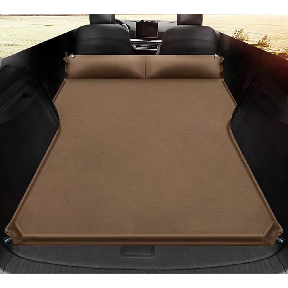 SNMHH Auto Luftmatratze für Ford Mondeo MK4 2007-2014, Autobett Reisen Camping Aufblasbare Matratze Rückbank Tragbare Kissen Luftpumpe Tragbar Schlafen,Brown