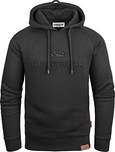 Grin&Bear Hoodie mit gestempeltem Design Logo schwarz XL GEC540