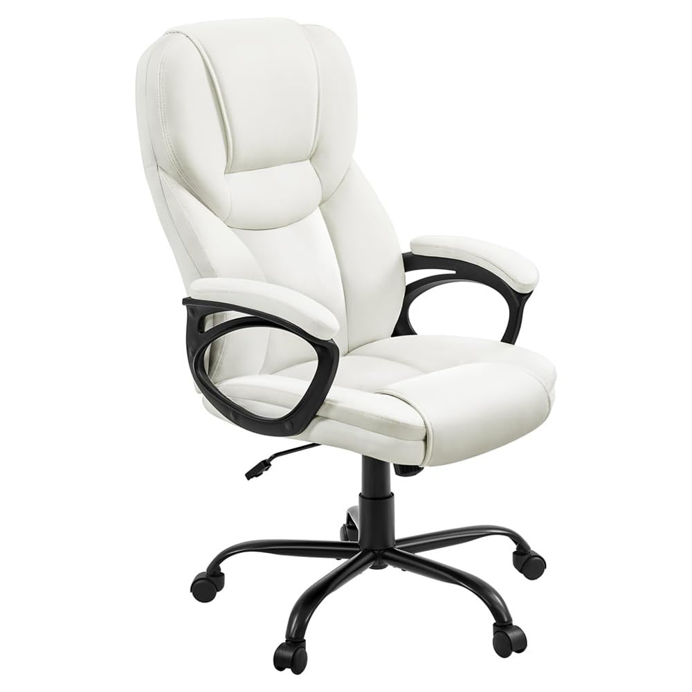 TBSZCM ergonomischer Bürostuhl Boss Business Chairs, Ergonomischer Bürostuhl, Leder-Chefstuhl für das Home-Office, Drehstuhl mit Rollen, Höhe und Winkel verstellbar, Liegestütze, Schwarz Run forward